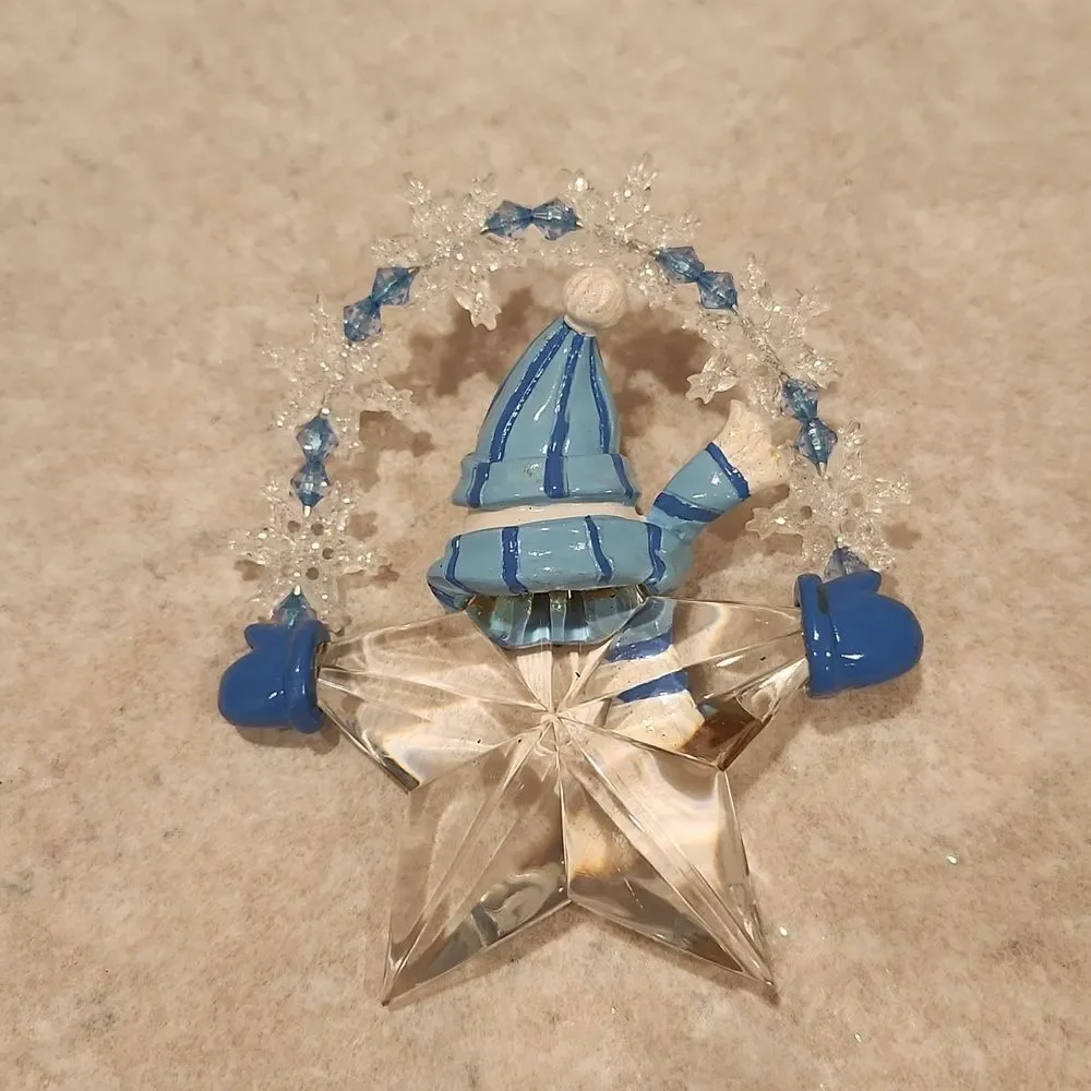 Snowman Snowflake Christmas Ornament